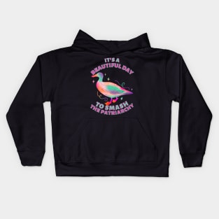 Beautiful Day to Smash the Patriarchy Duck Kids Hoodie